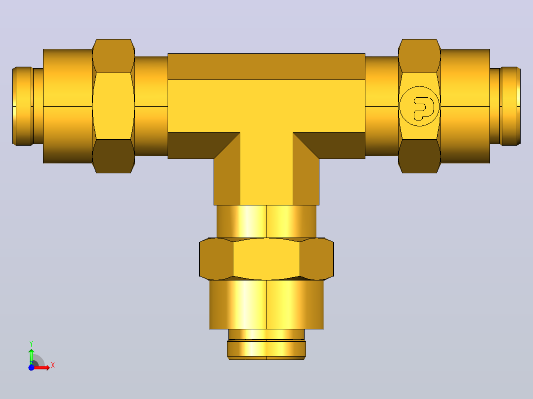 接头三通164P 4前视图
