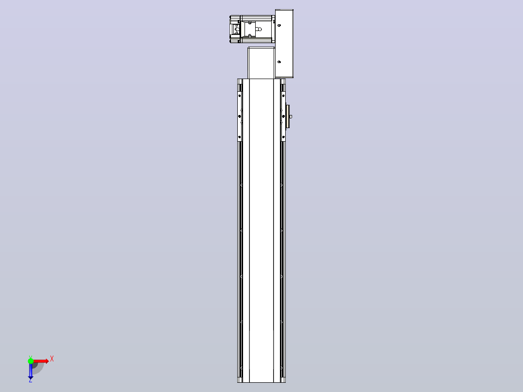 皮带直线轴半封闭可选导轨TPA-HNB-105D-90-L450-ML-C-P20-N3俯视图
