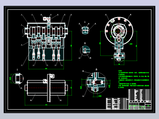 五缸柱塞泵CAD