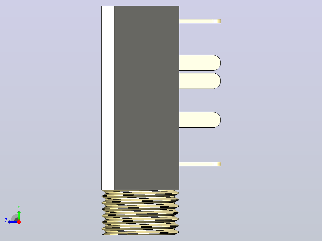用于pcb 的插孔  ft连接器右视图