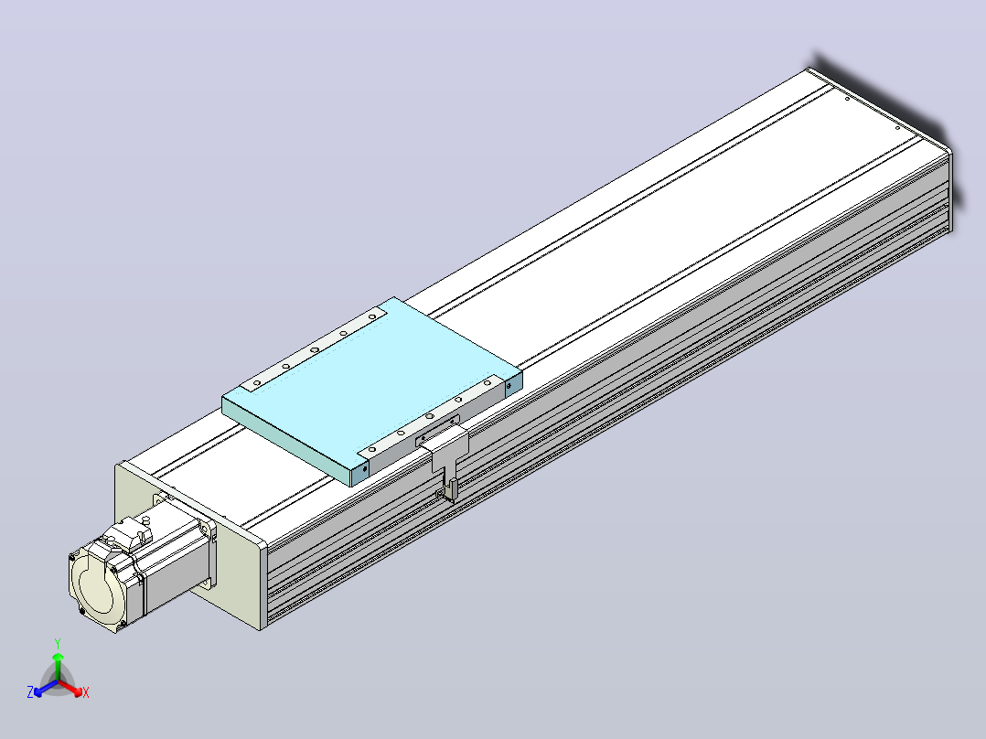 滚珠丝杠直线轴带导轨全封闭TPA-HCR-202D-2510C-L550-M-Y-P75-N3主视图