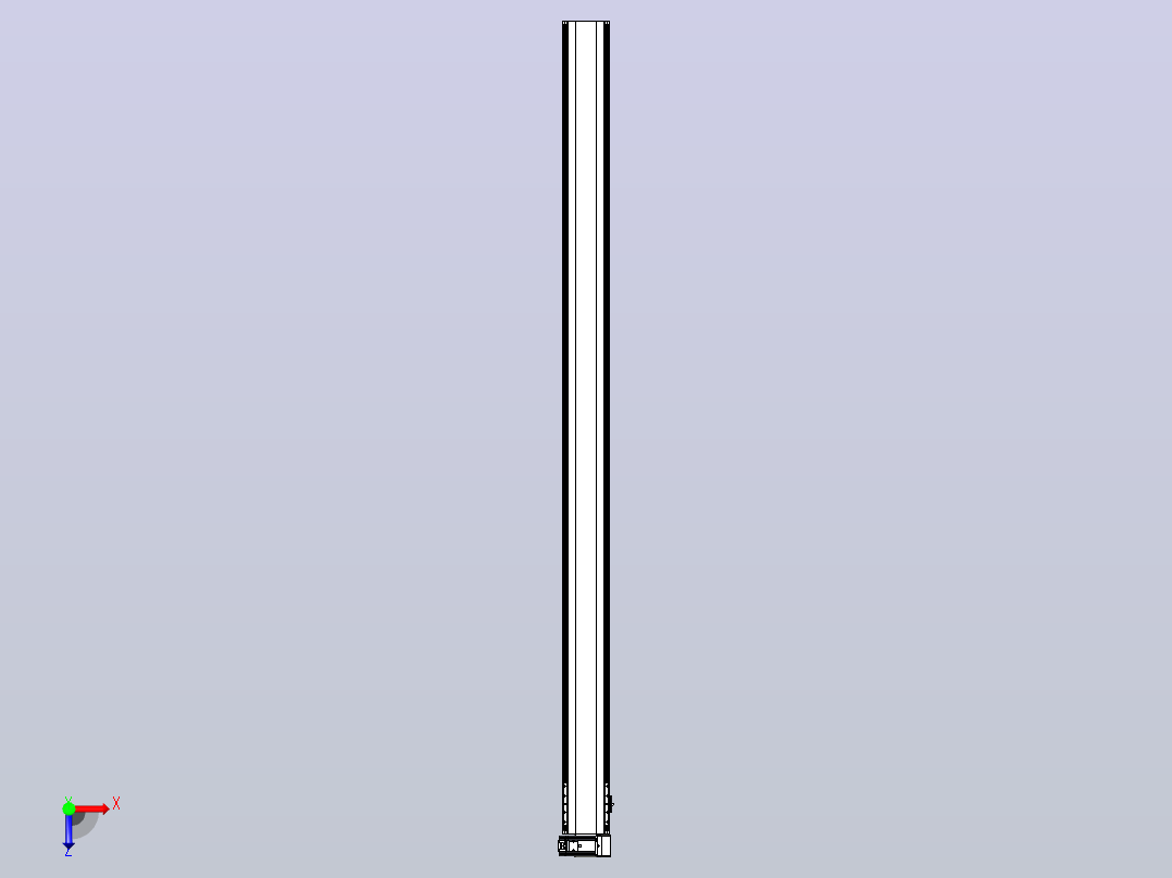 皮带直线轴半封闭可选导轨TPA-HNB-140D-120-L2250-RU-Y-P40-N3俯视图