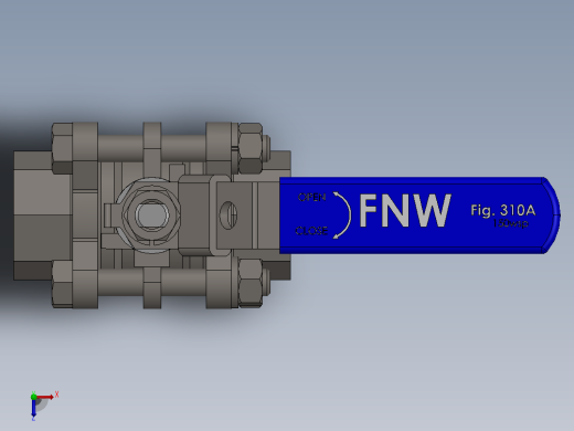 FNW-FNW310AF三片式内螺纹球阀俯视缩略图