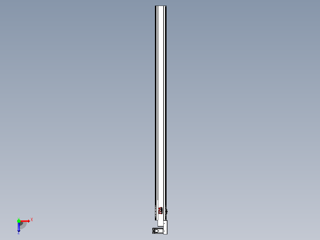 皮带直线轴半封闭可选导轨TPA-HNB-120D-110-L2050-MR-Y-P40-N3俯视图