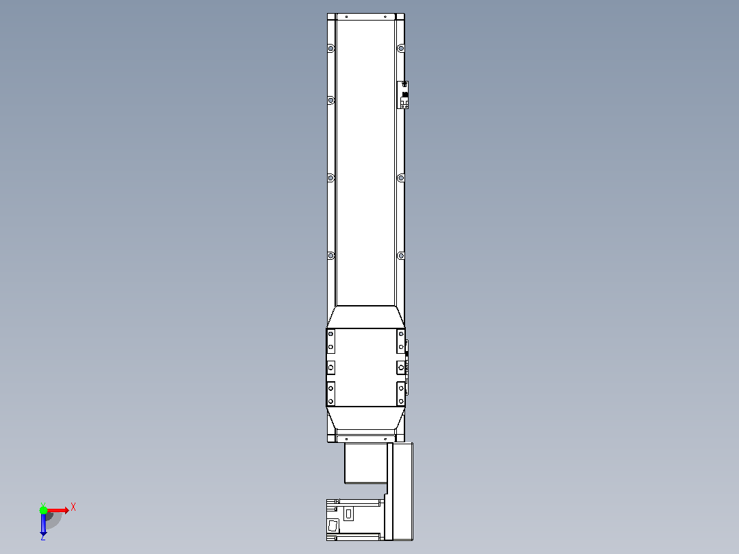 机器人皮带驱动直线轴TPA-GCB-150-P80-L500-QR-M75-N3俯视图