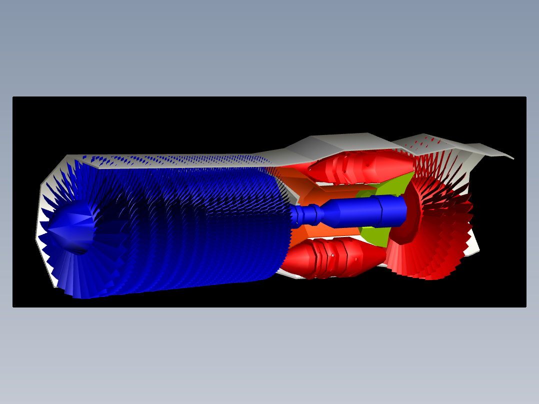 AUTOCAD 燃气涡轮发动机3D模型