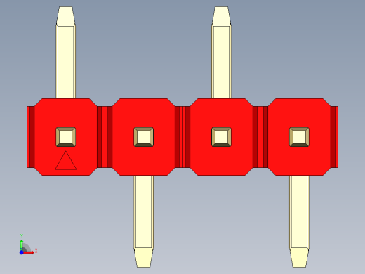 彩色公排针 100mil 2.54mm 系列-DS1022_red_04p_100mil_Type_SMT_R1_rev1.0前视缩略图