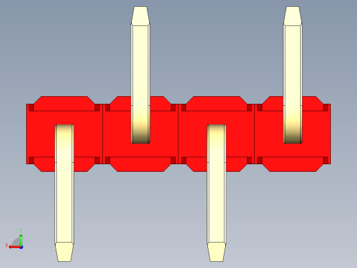 彩色公排针 100mil 2.54mm 系列-DS1022_red_04p_100mil_Type_SMT_R1_rev1.0后视缩略图
