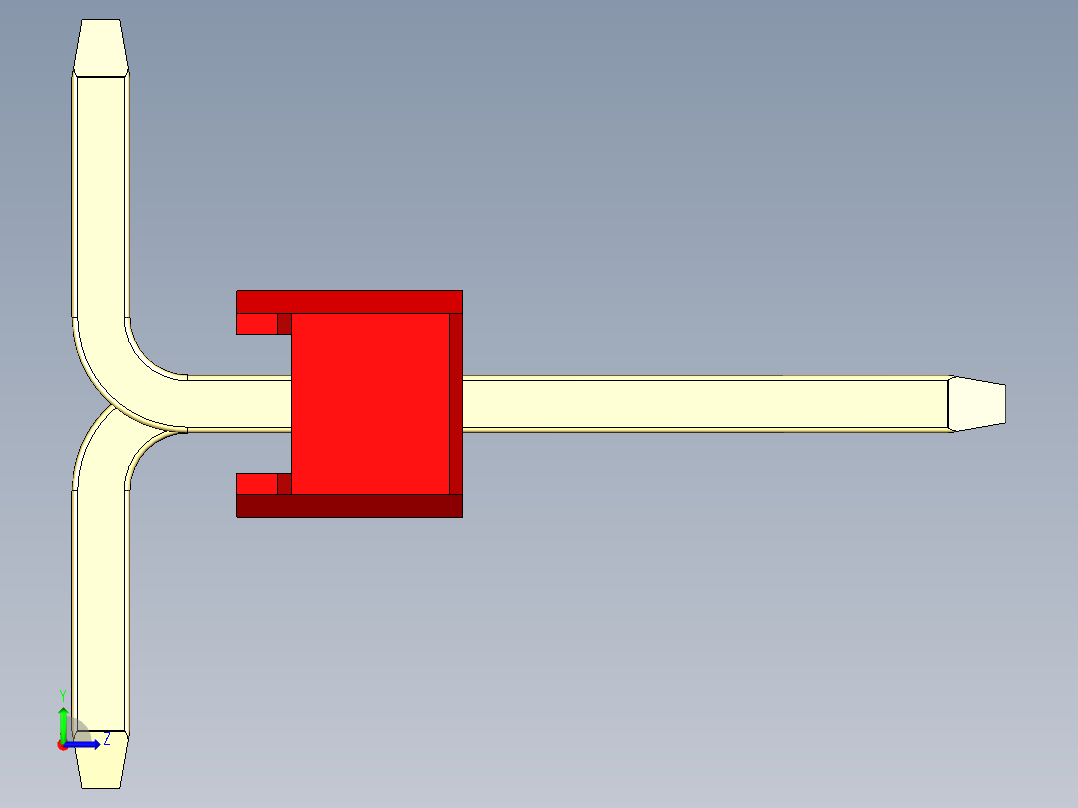 彩色公排针 100mil 2.54mm 系列-DS1022_red_04p_100mil_Type_SMT_R1_rev1.0左视图