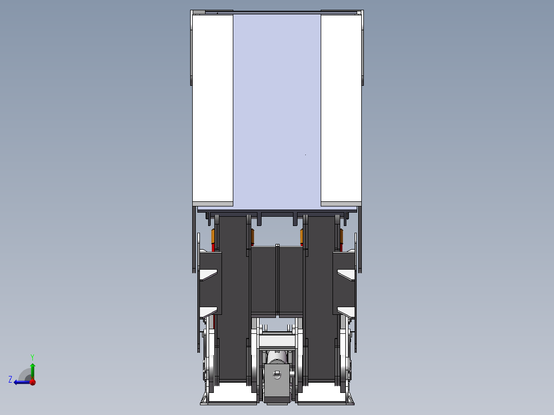 矿液压支架结构设计含三维二维说明书设计资料右视图
