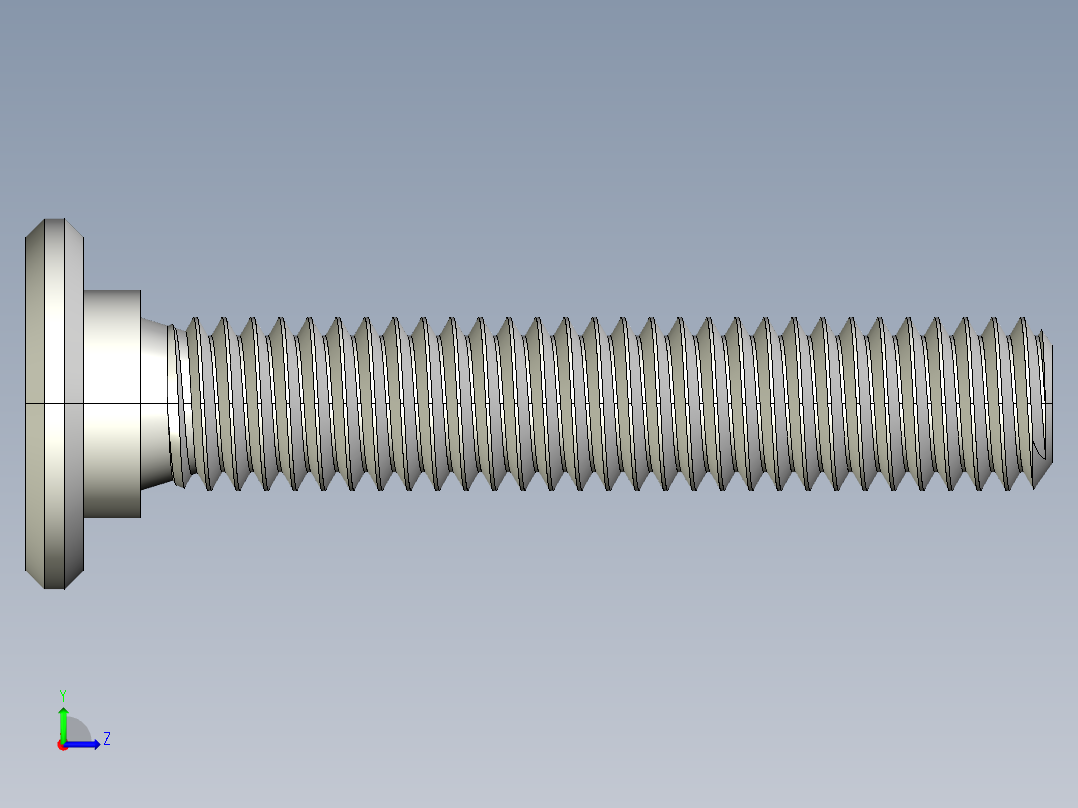 超薄型内六角螺钉-Ultra Low Profile Socket Head Screws 10-32 Thread Size in Long.IGS左视图