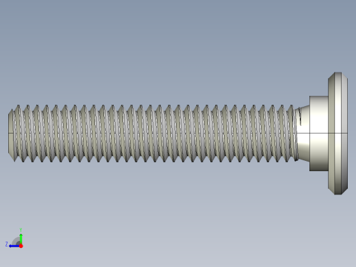 超薄型内六角螺钉-Ultra Low Profile Socket Head Screws 10-32 Thread Size in Long.IGS右视缩略图