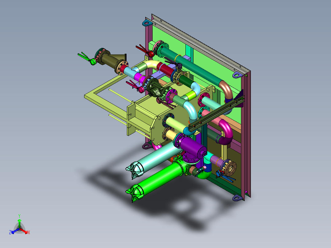 板式密闭过滤机正等轴测图