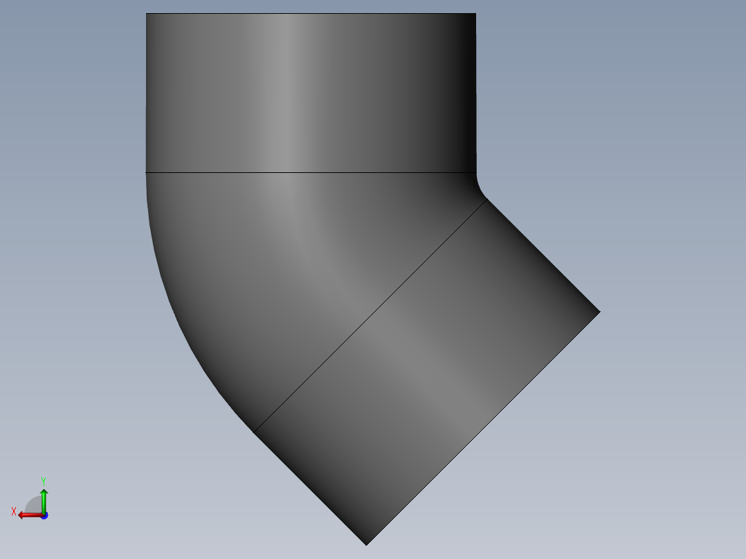 PVC管件-6in_45deg_Elbow左视图