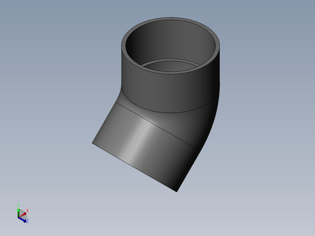 PVC管件-6in_45deg_Elbow正等轴测图