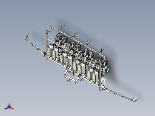 农机装备-八行播种机详细三维模型