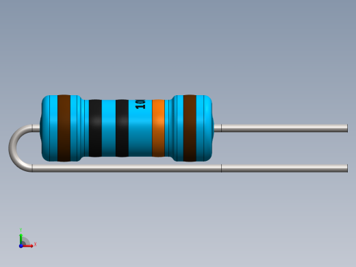 电容器 二极管 电阻器-Resistor Vertical 100K Ohm 1W前视缩略图