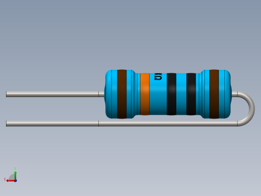 电容器 二极管 电阻器-Resistor Vertical 100K Ohm 1W后视缩略图