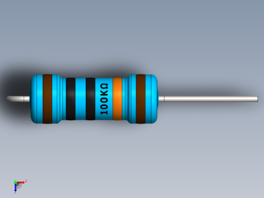 电容器 二极管 电阻器-Resistor Vertical 100K Ohm 1W俯视缩略图