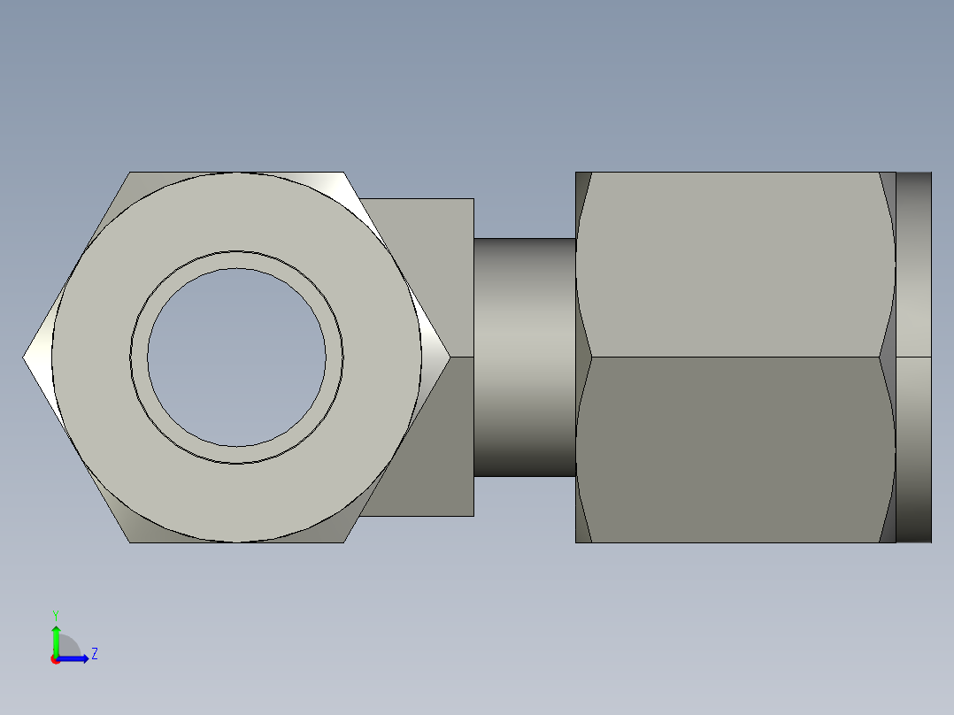 卡套式工业通用硬管接头8-8-6_jbu-s左视图