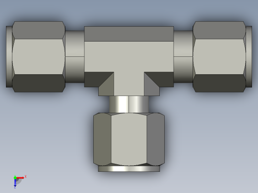卡套式工业通用硬管接头8-8-6_jbu-s俯视缩略图