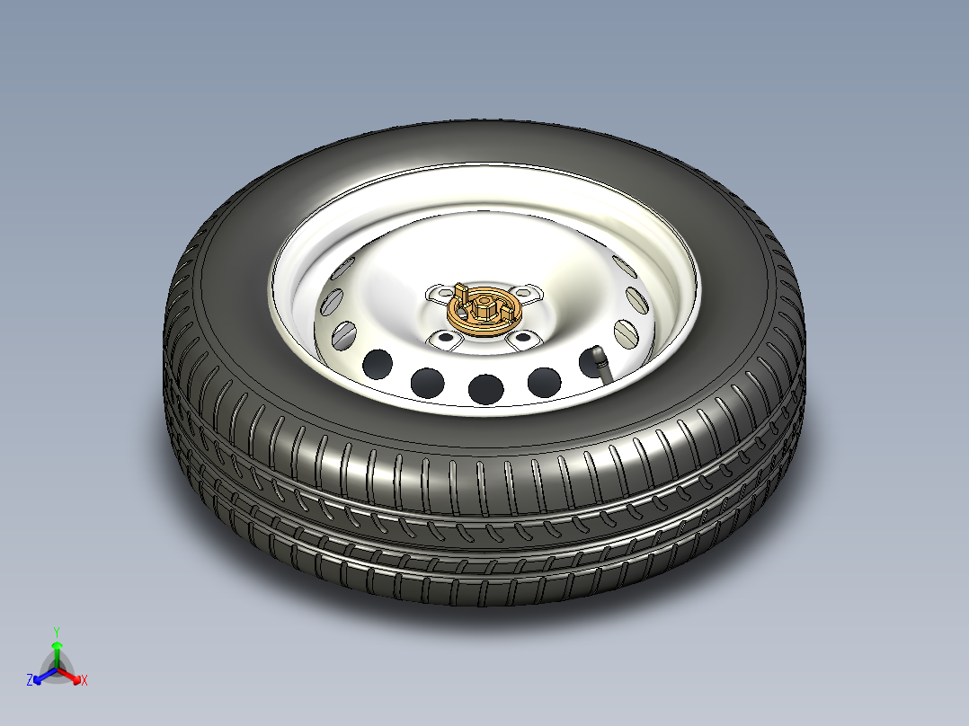 Fiat MOBI轮毂轮胎模型3D图纸 x_t格式