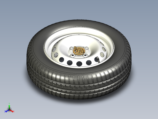 Fiat MOBI轮毂轮胎模型3D图纸 x_t格式