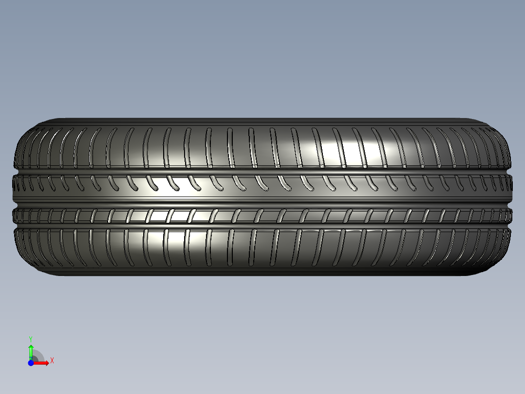 Fiat MOBI轮毂轮胎模型3D图纸 x_t格式前视图