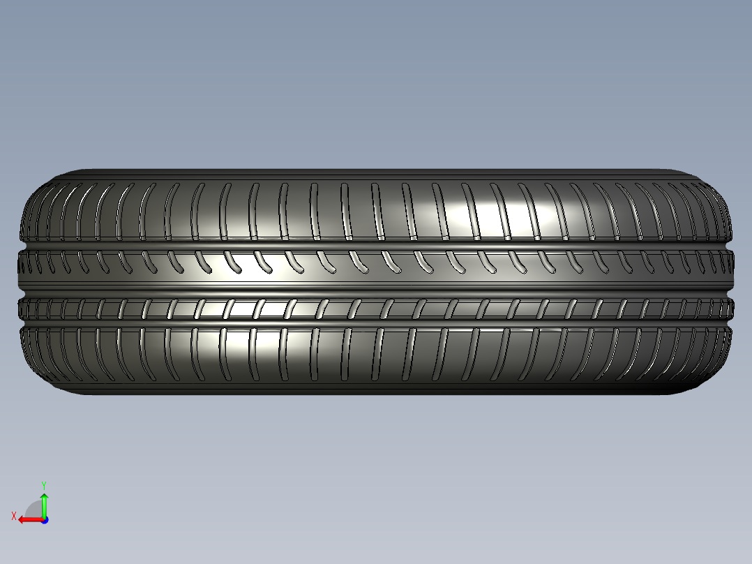 Fiat MOBI轮毂轮胎模型3D图纸 x_t格式后视图