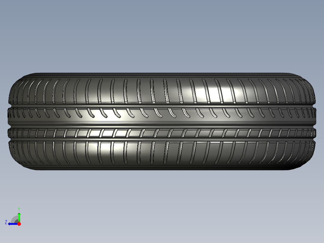 Fiat MOBI轮毂轮胎模型3D图纸 x_t格式右视图