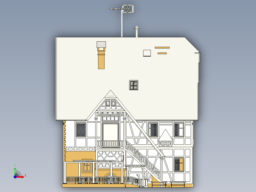建筑物模型前视图