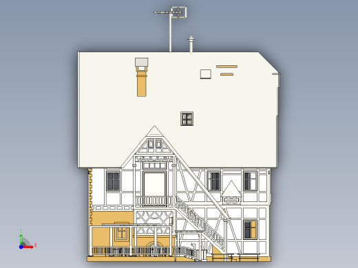 建筑物模型前视缩略图