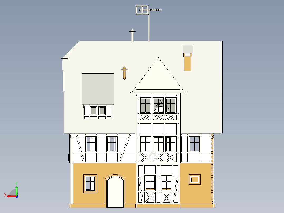 建筑物模型后视图