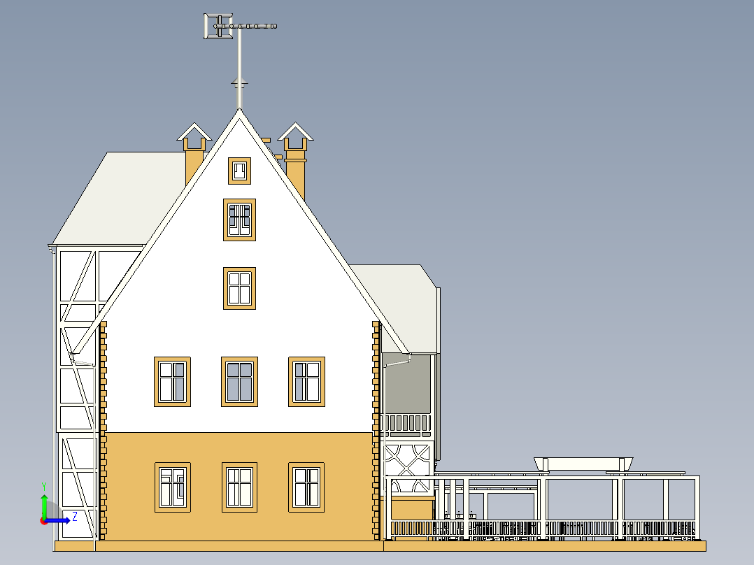 建筑物模型左视图