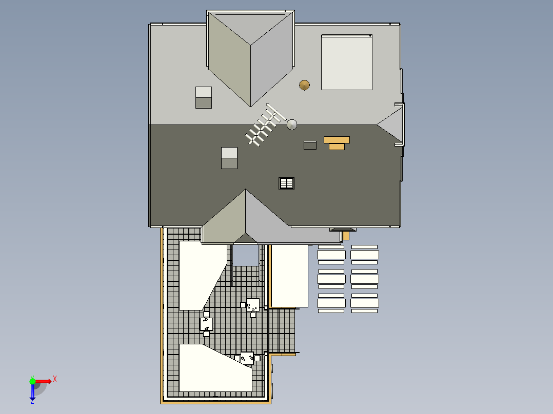 建筑物模型俯视图