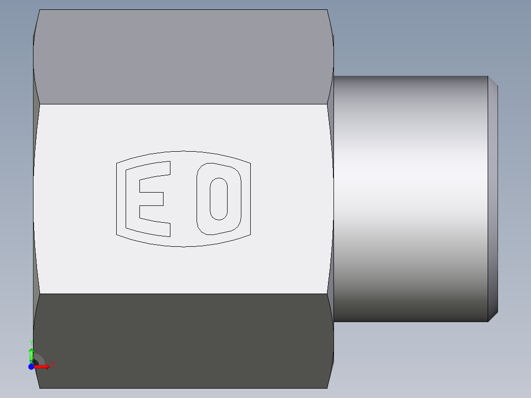 卡套式工业通用硬管接头EO_Swivel_connector_GAI10SRCFX前视图