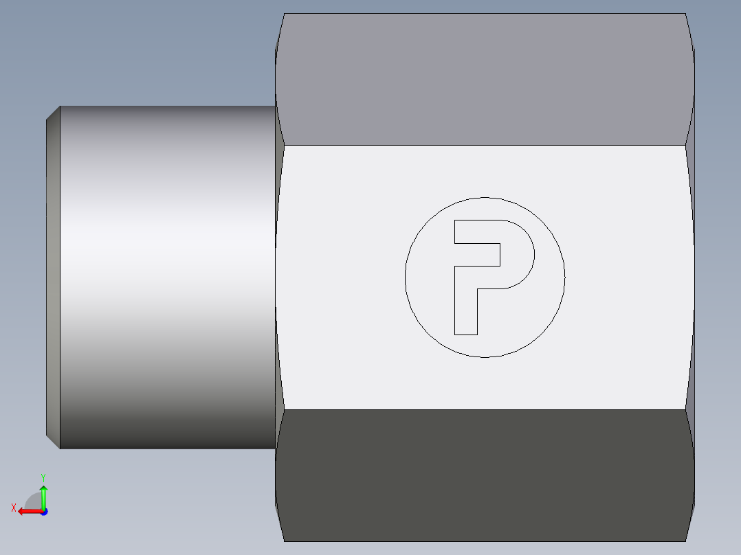 卡套式工业通用硬管接头EO_Swivel_connector_GAI10SRCFX后视图