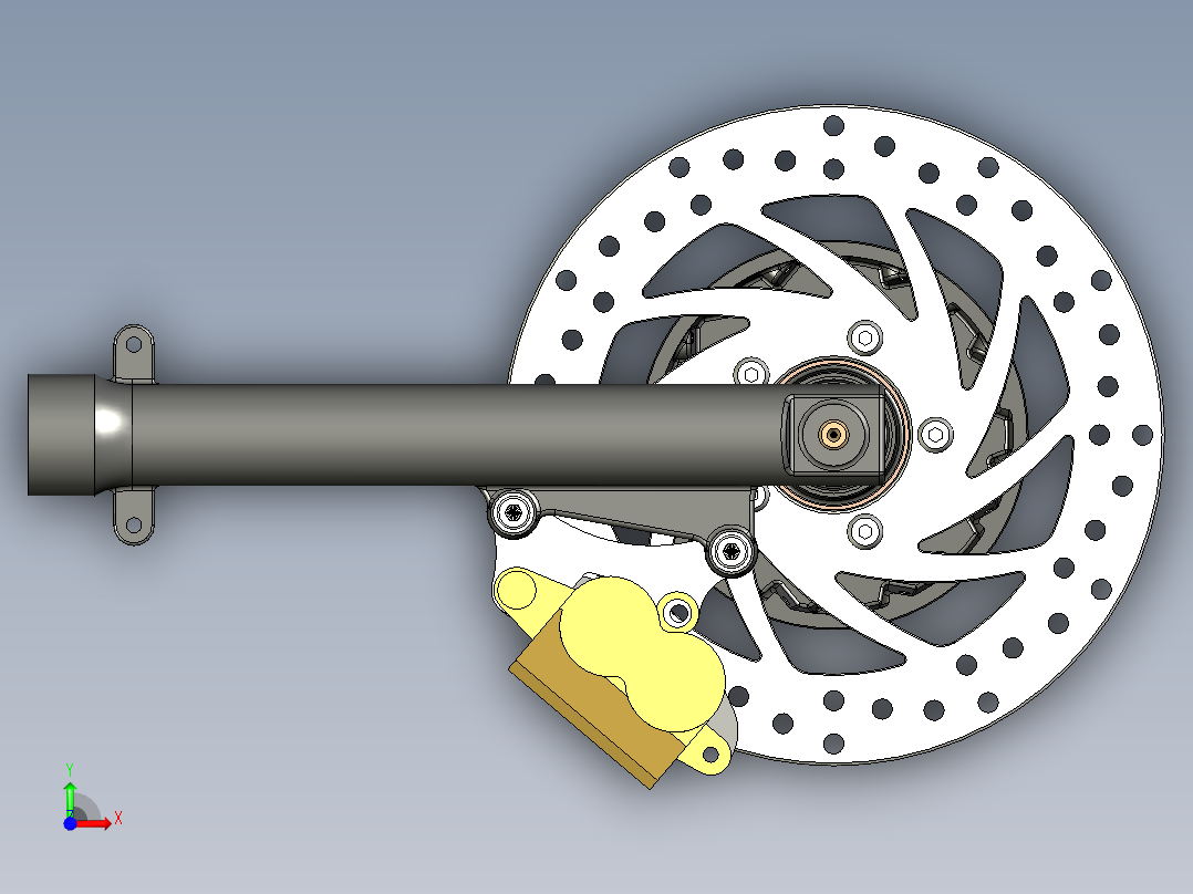带 Honda CBF 零件的 Simson 盘式​​制动器前视图