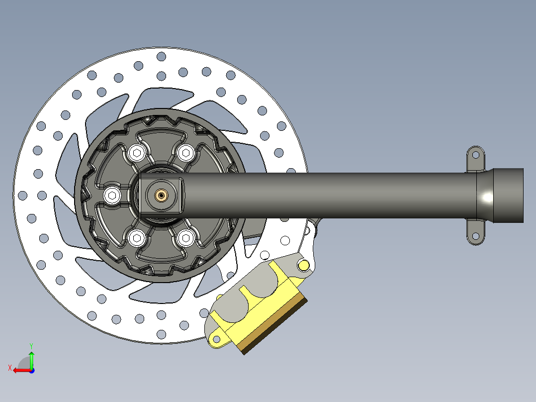 带 Honda CBF 零件的 Simson 盘式​​制动器后视图
