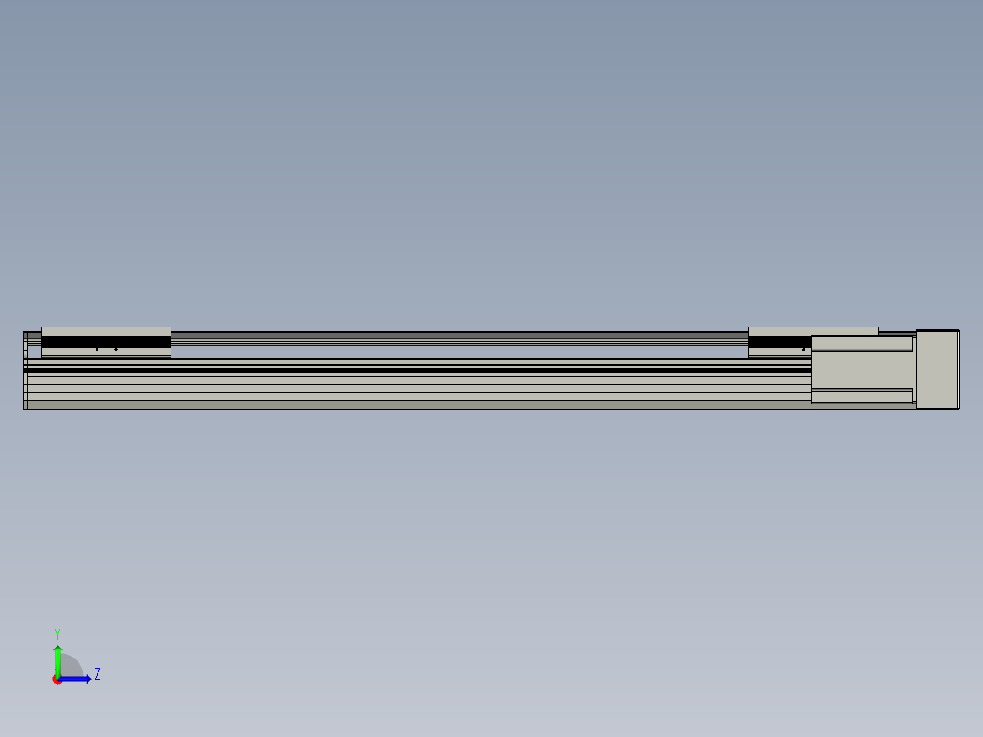 直线模组LHA170-S800-R设计图纸左视图