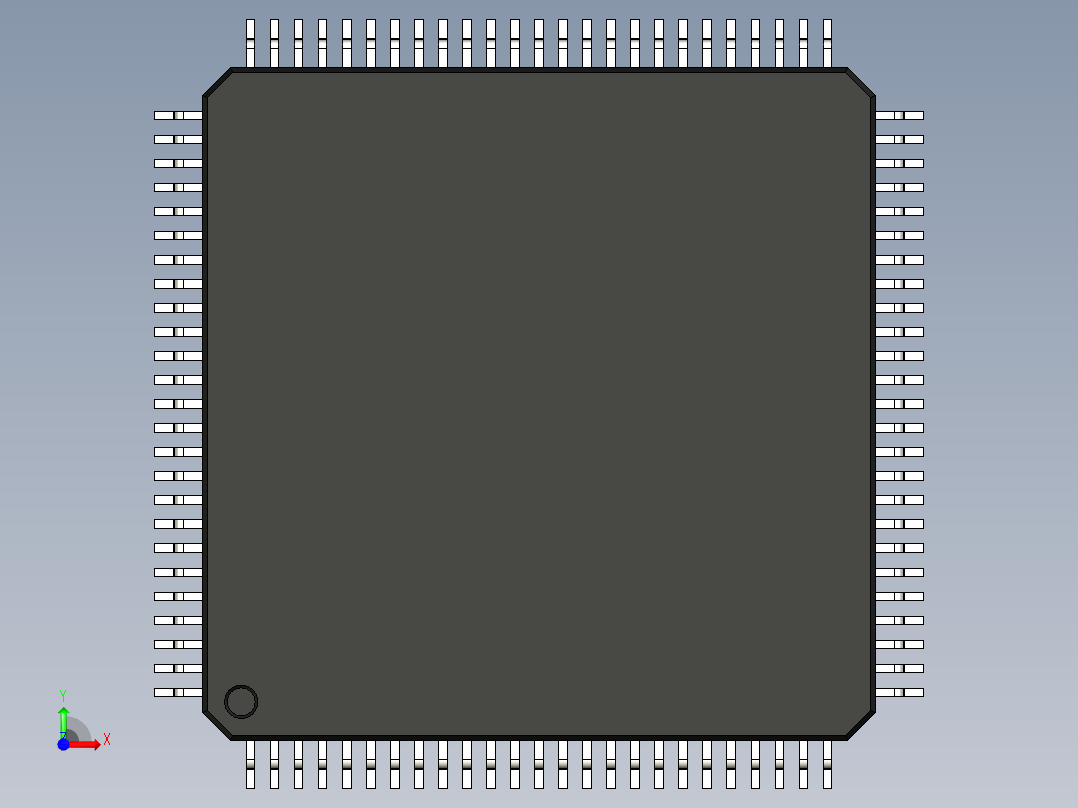 元器件3D封装TQFP100_FPT-100P-M09193前视图