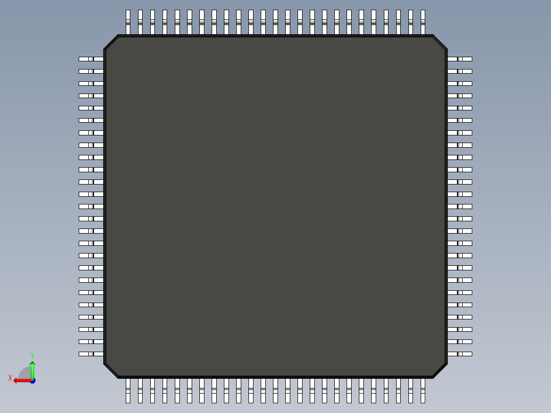 元器件3D封装TQFP100_FPT-100P-M09193后视图