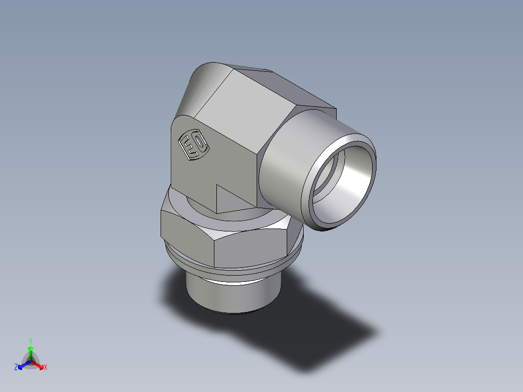 卡套式工业通用硬管接头EO_Adjustable_Locknut_elbow_WEE12LMOMDCF主视图