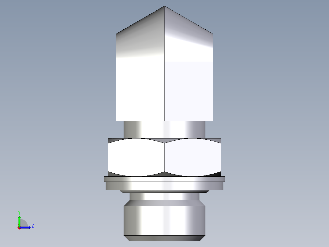 卡套式工业通用硬管接头EO_Adjustable_Locknut_elbow_WEE12LMOMDCF左视图
