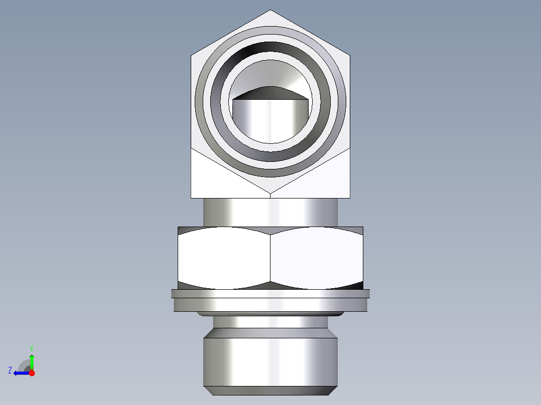 卡套式工业通用硬管接头EO_Adjustable_Locknut_elbow_WEE12LMOMDCF右视图