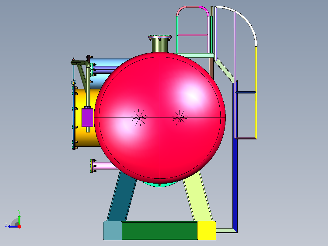 液化石油气卧式贮罐台右视图