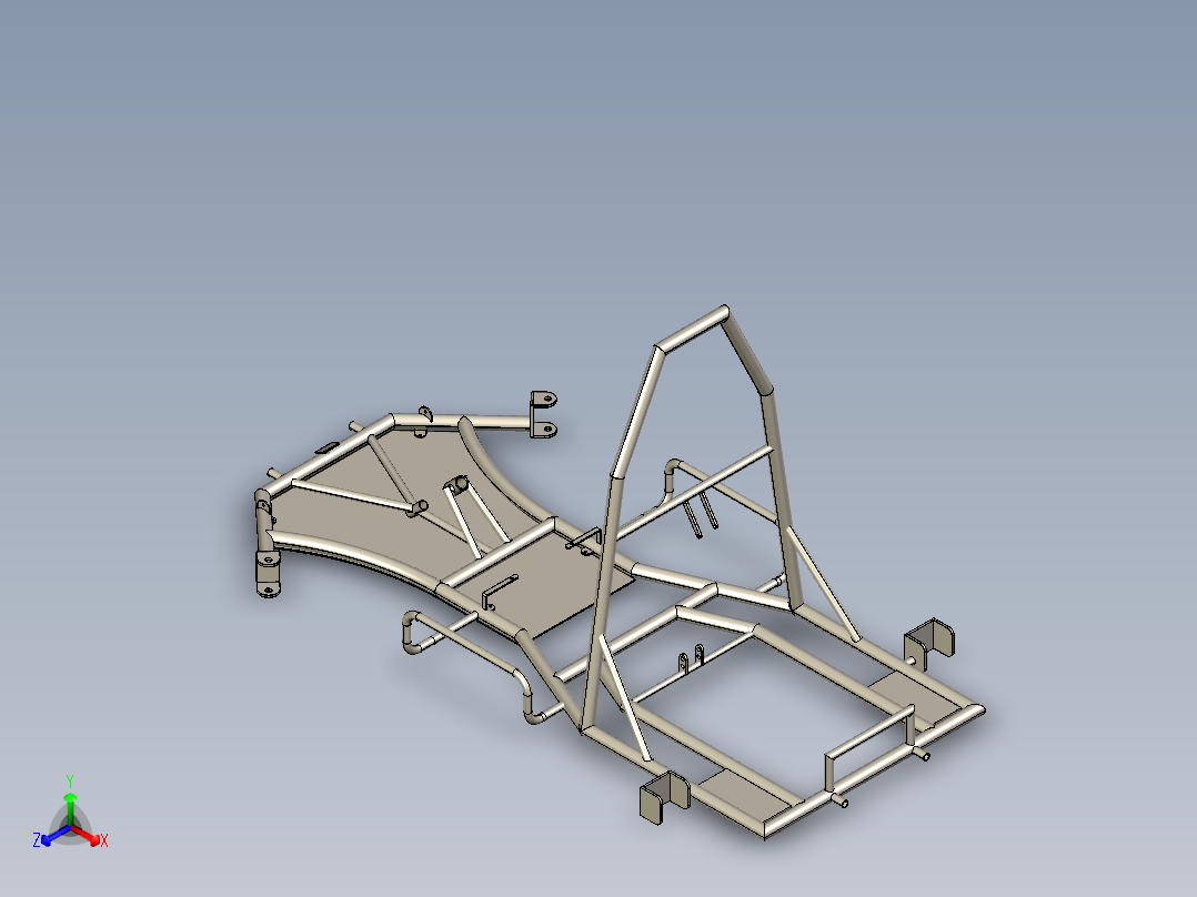 卡丁车底盘正等轴测图