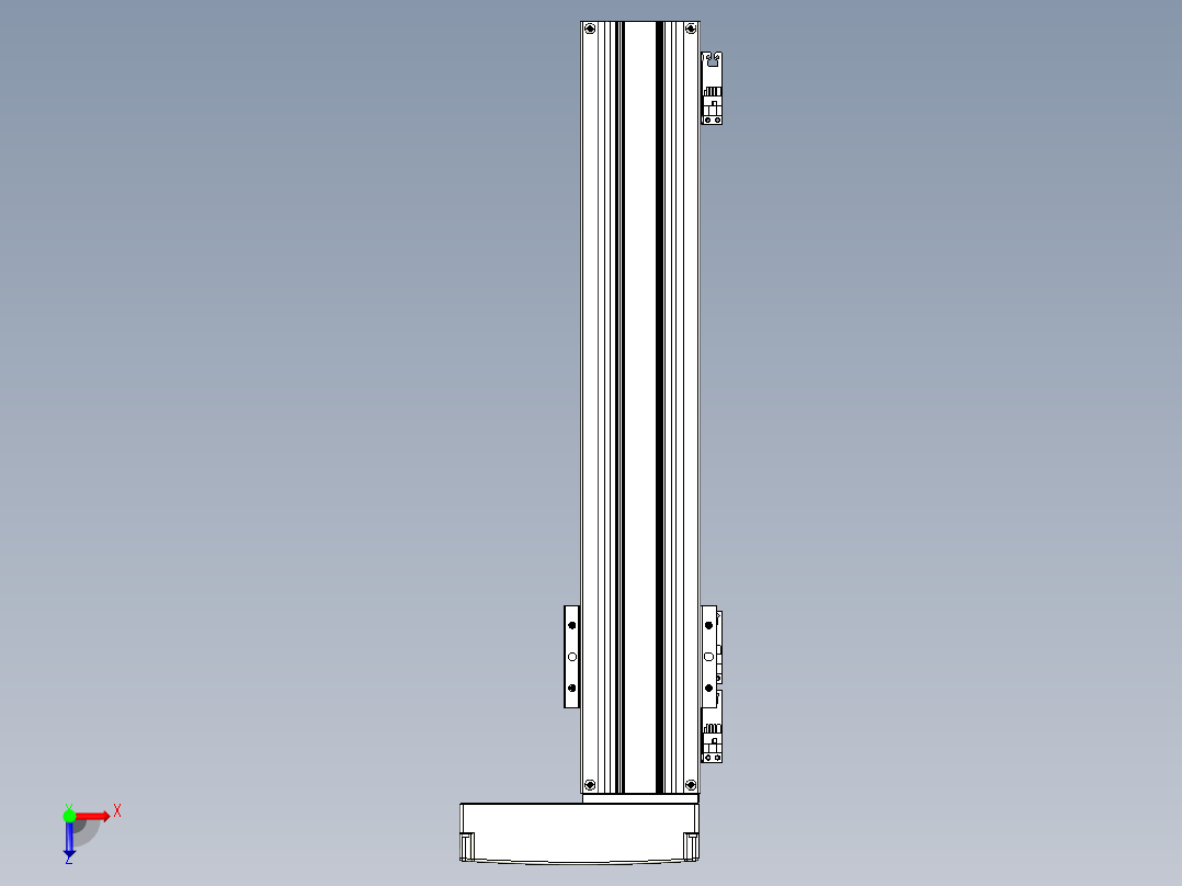 TPA-KNR-86E-1610C-L400A1-MR-P10-N3线性模块铝制底座俯视图