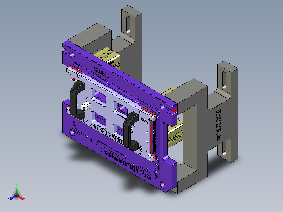 X1-C-US-笔记本CNC工装夹具三维模型WWAN-V0-CNC7-网孔加工-200810主视图