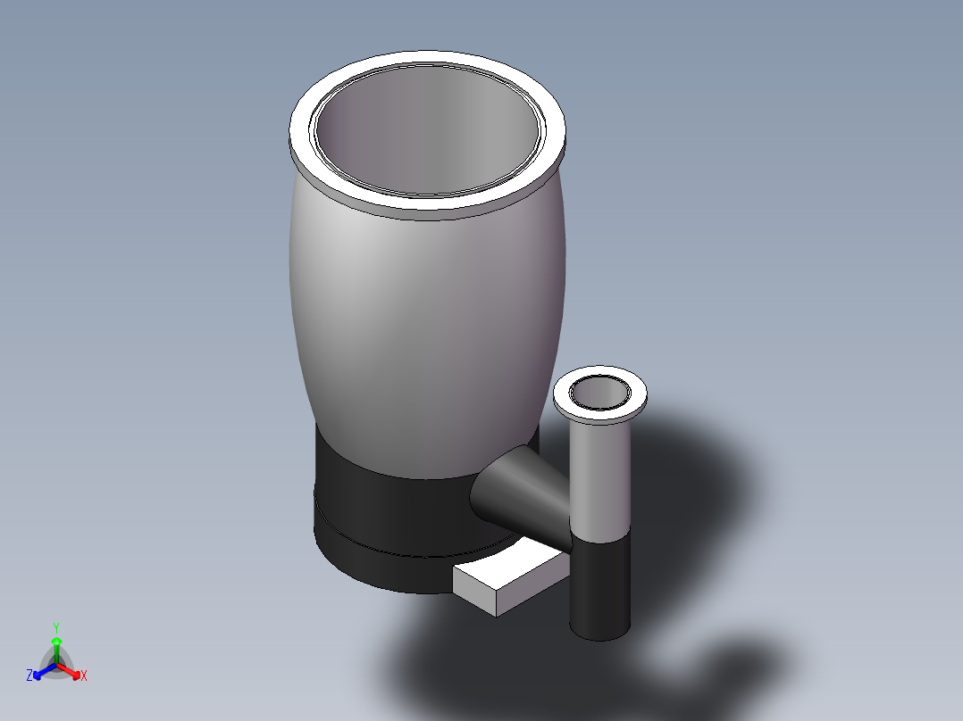 KT-400高真空油扩散泵(沈阳真龙)正等轴测图